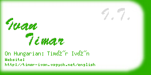 ivan timar business card